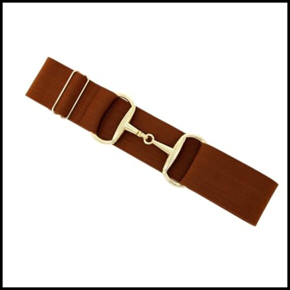 Elastic Equestrian Belt with Gold Bit Buckle, Adjustable Riding Belt main image 7